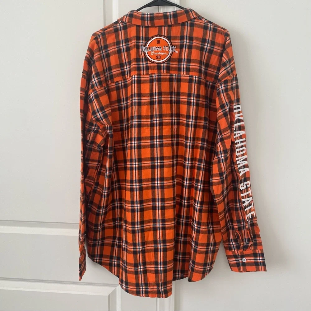FOCO Oaklahoma State University Plaid Button Down Shirt Flannel Size 2XL Men NWT - Picture 4 of 11